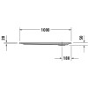 Schéma de côté du  Receveur de douche 100 x 90 DURAVIT Starck Slimline