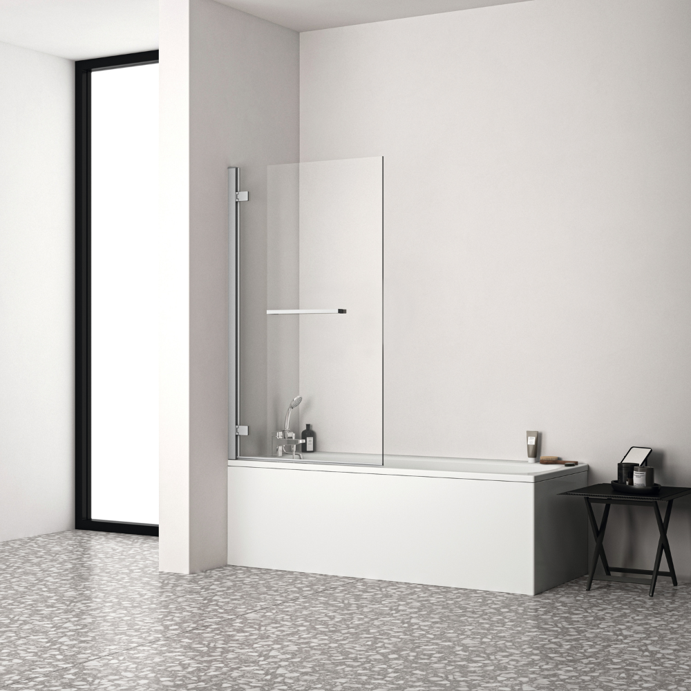 Visuel d'ambiance du Pare bain fixe IDEAL STANDARD Gauche + porte-serviette i.LifeLes points forts du Pare bain fixe IDEAL STAND