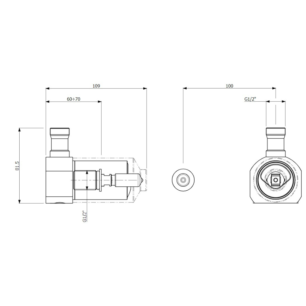 Corps encastré universel VILLEROY ET BOCH Loop & Friends pour robinetterie monocommande montage mural Nickel Matt | Batinea