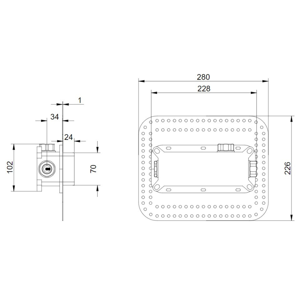 Corps encastré pour robinet mural rectangle VILLEROY ET BOCH Universal