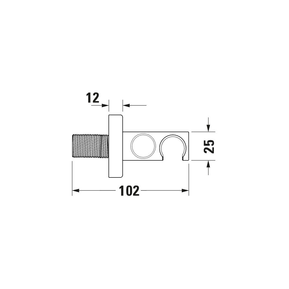 Schéma du Coude de raccordement carré DURAVIT Universal chromé