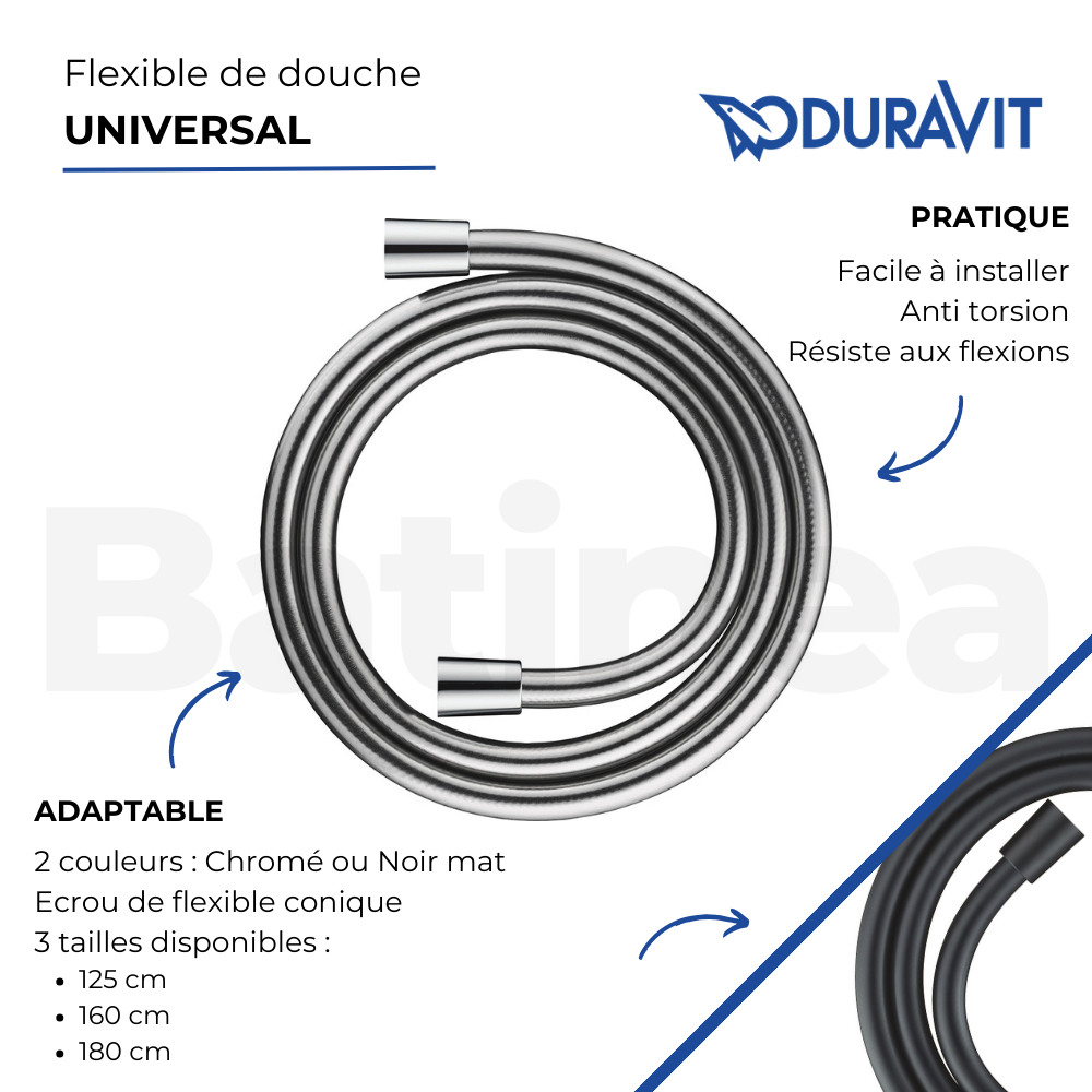Schéma du Flexible de douche DURAVIT Universal 125 cm chromé