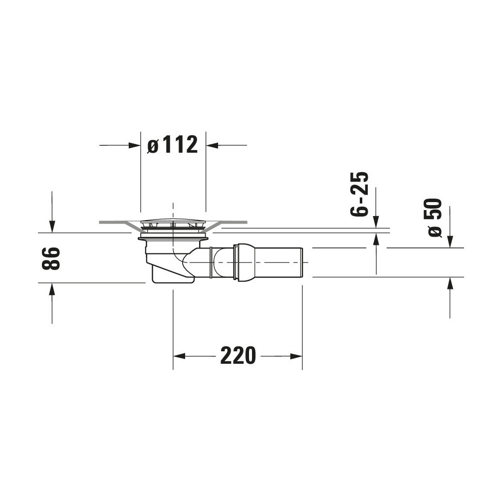 Schéma Bonde pour receveur DURAVIT chromé

