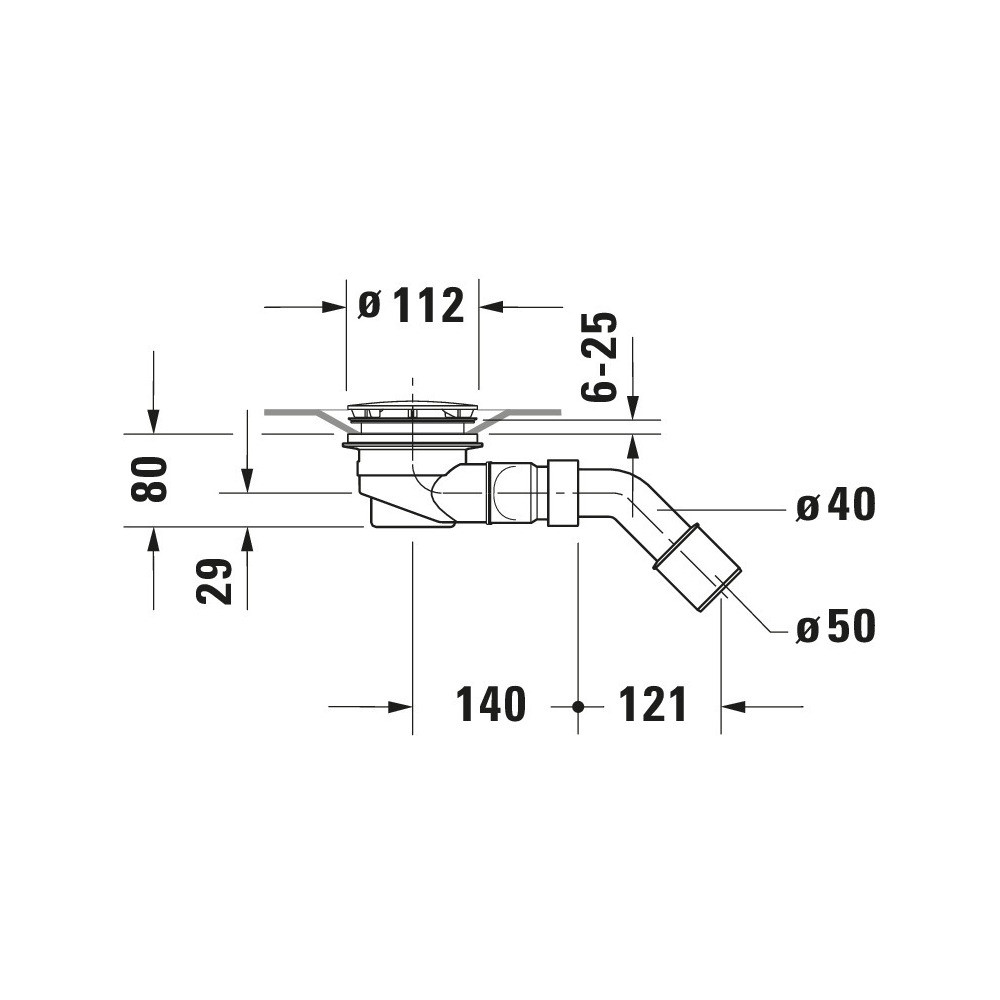 Schéma Bonde pour receveur DURAVIT D-Code chromé
