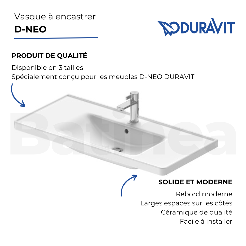 Avantages Vasque à encastrer DURAVIT D-Neo 80 cm