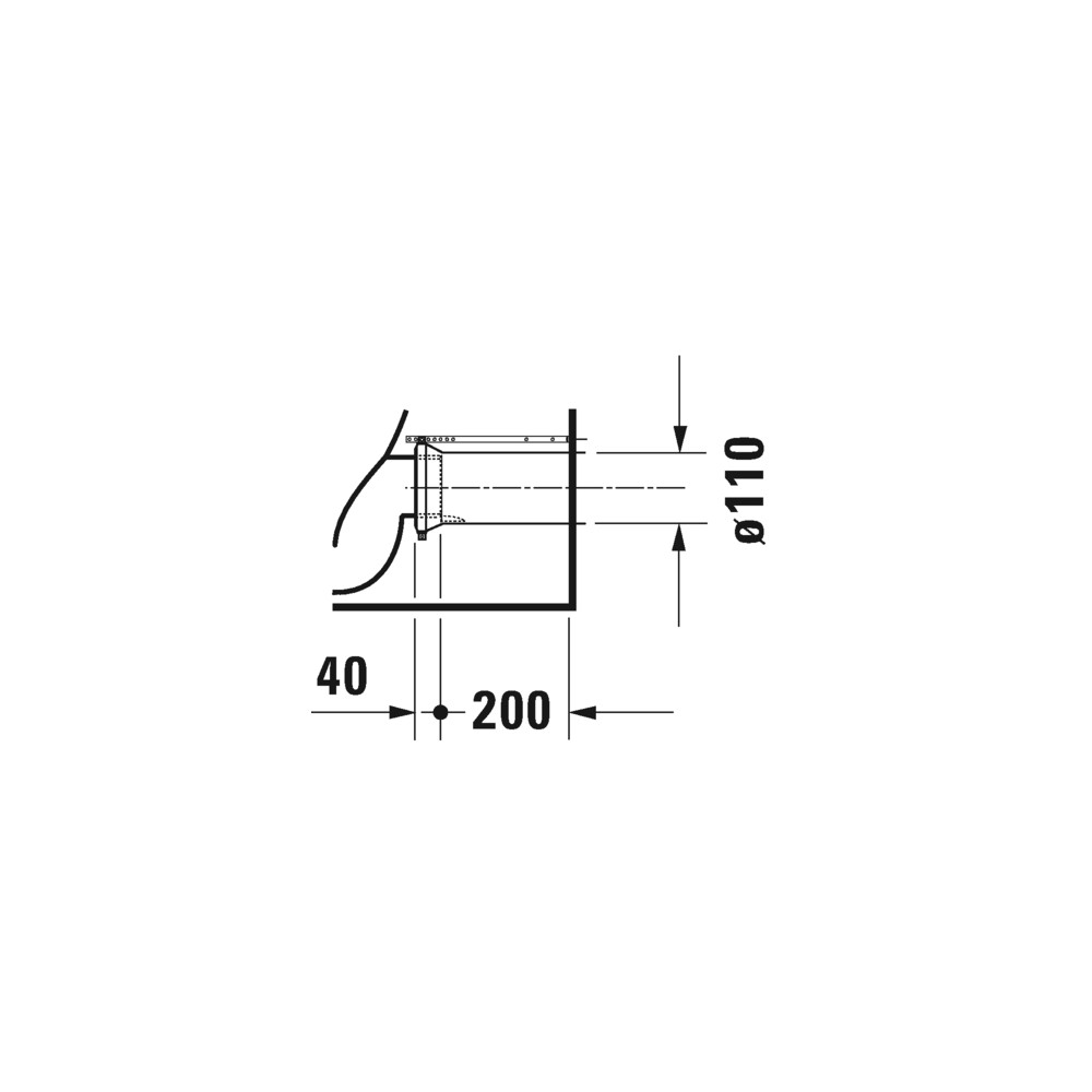 Schéma 2 du WC à poser DURAVIT Duravit No.1 avec abattant frein de chute