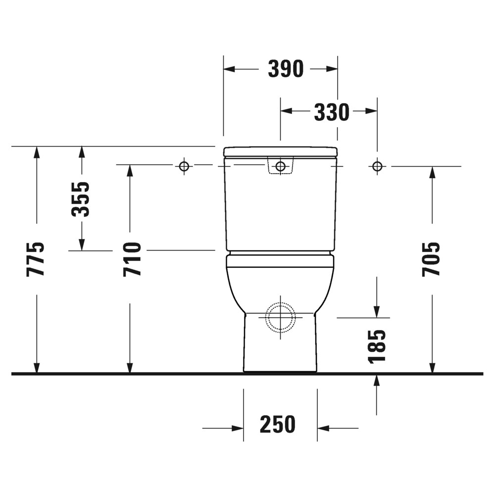 Schéma 3 du WC à poser DURAVIT Duravit No.1 avec abattant frein de chute