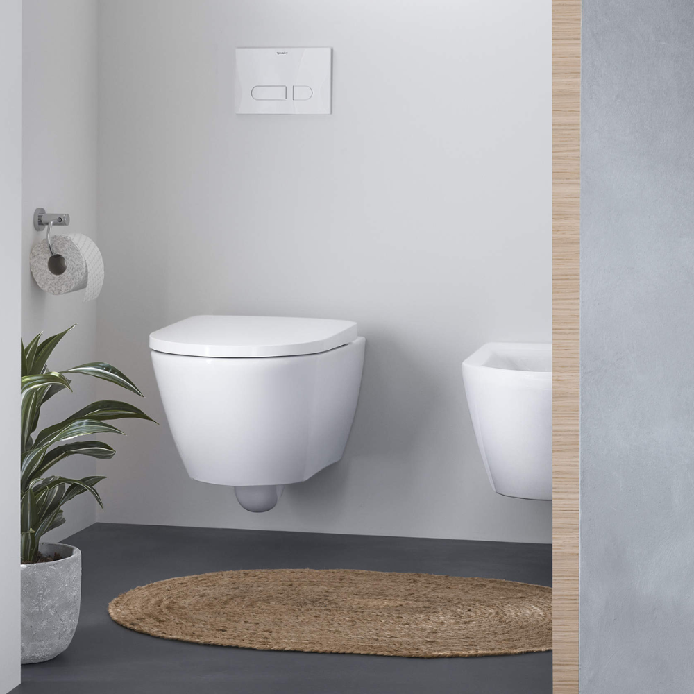 Visuel d'ambiance 1 WC suspendu sans bride DURAVIT D-Neo avec abattant frein de chute