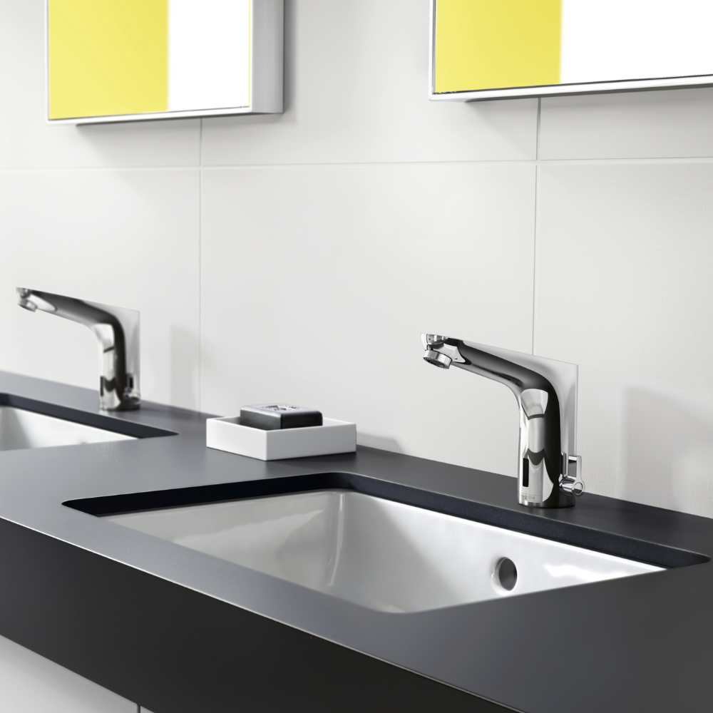 lavabo électronique sans manette de réglage de température sur batterie chromé HANSGROHE