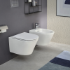 ambiance WC suspendu sans bride JACOB DELAFON Rodin+ avec abattant