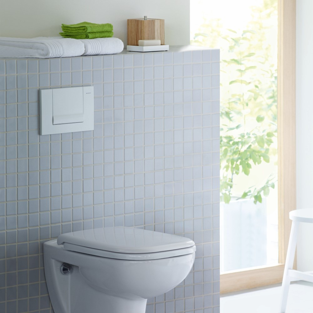 WC suspendu sans bride DURAVIT D-code avec abattant frein de chute synthétique