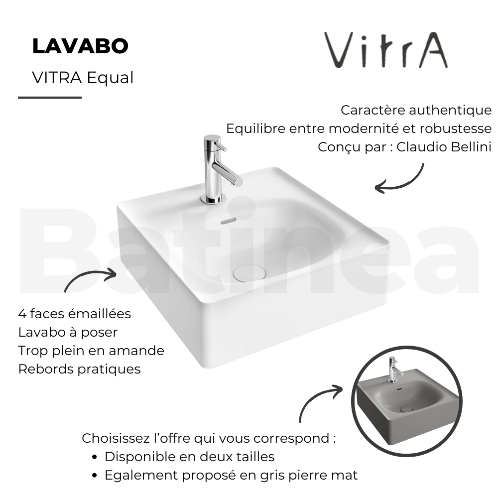 Les avantages du Lavabo à poser VITRA Equal 40 cm avec trop plein blanc