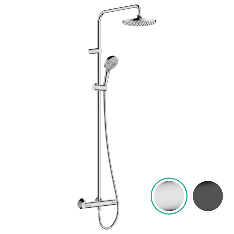 Colonne de douche thermostatique HANSGROHE Vernis Blend 200 EcoSmart chromé | Batinea