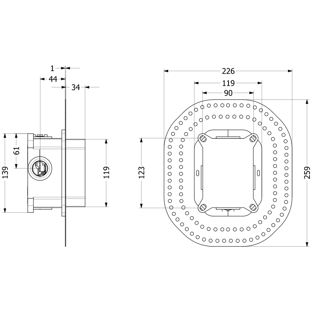 dimensions du mitigeur TVS10335200061
