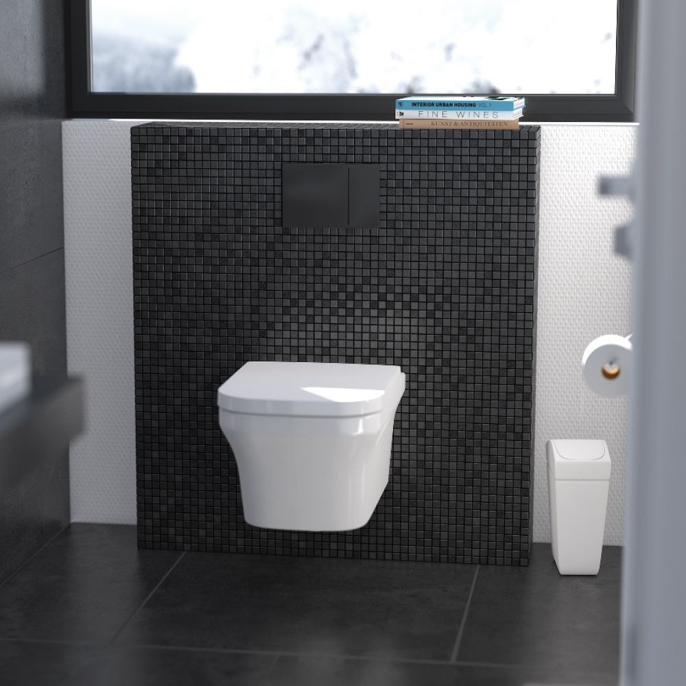 wc suspendu avec revêtement wedi i-board