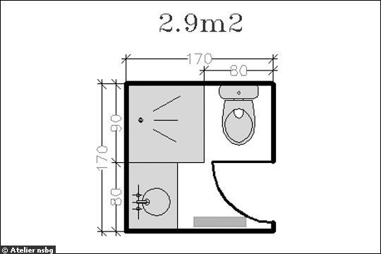 Plan petite salle de bain avec douche