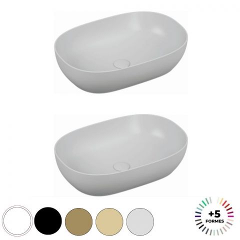 Vasque a poser ovale Vitra Outline - blanc brillant + Vasque a poser ovale Vitra Outline - blanc brillant 