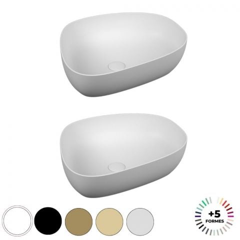 Lavabo double vasque à poser VITRA Outline, 5 formes, 5 couleurs | Haut de gamme