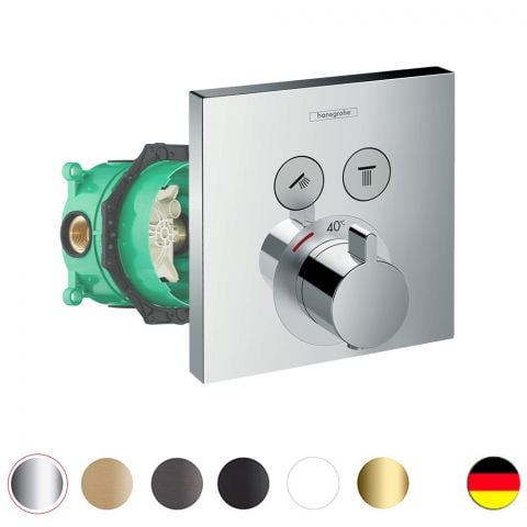 Façade pour mitigeur thermostatique encastré HANSGROHE ShowerSelect avec 2 fonctions