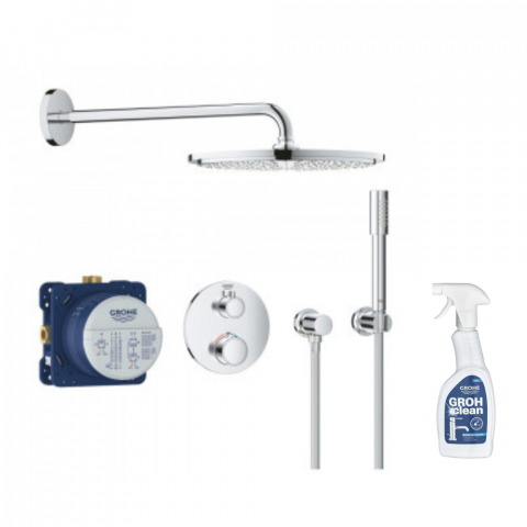 34741000_48166000 Robinet douche thermostatique encastrable Grohe Grohtherm Cube Rainshower Allure 230 + Nettoyant robinetterie Grohe GrohClean