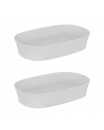 Vasque ovale 60x38 cm Ideal Standard Ipalyss sans bonde blanc + Vasque ovale 60x38 cm Ideal Standard Ipalyss sans bonde blanc