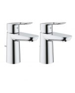 lot deux robinets lavabo bauloop grohe 