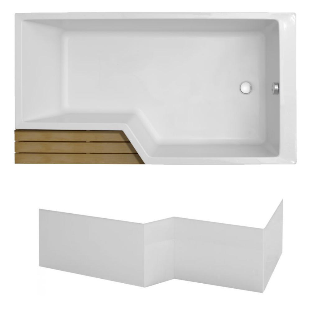 image Baignoire bain douche JACOB DELAFON Neo compacte + tablier | Acrylique renforcé
