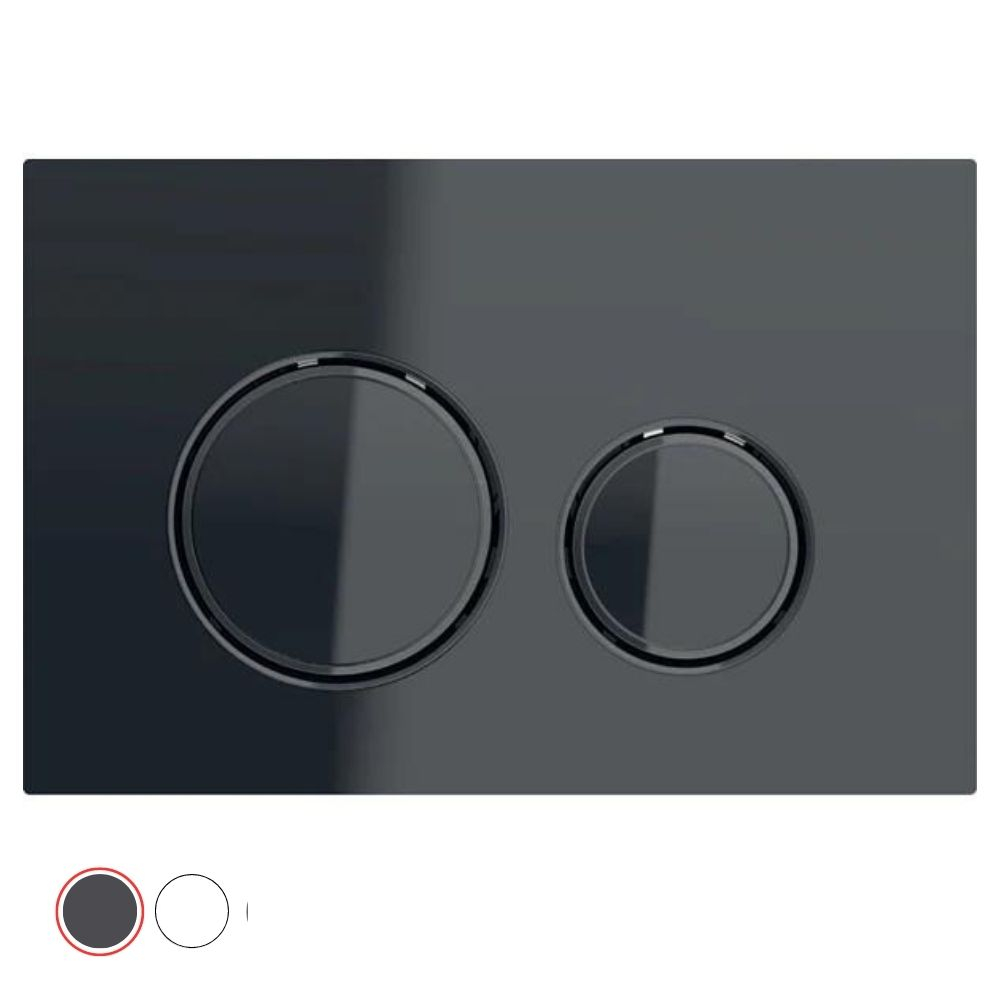 Plaque de commande WC GEBERIT Sigma21 double touche, couleur métallique chrome noir