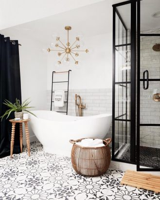 Paroi salle de bain industrielle porte battante