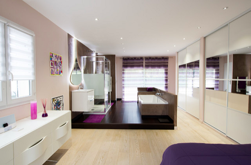 Chambre avec salle de bain sur estrade Suite parentale avec salle de bain sur estrade