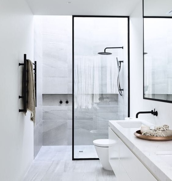 Verriere atelier pour salle de bain industrielle